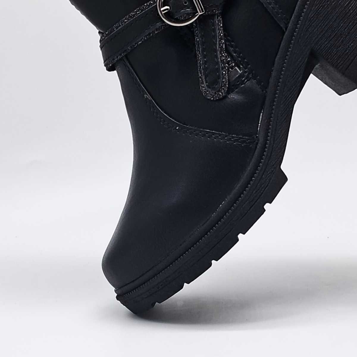 Bota Menina Pink Cats Infantil Cano Baixo Salto Confy V4001 Preto 5