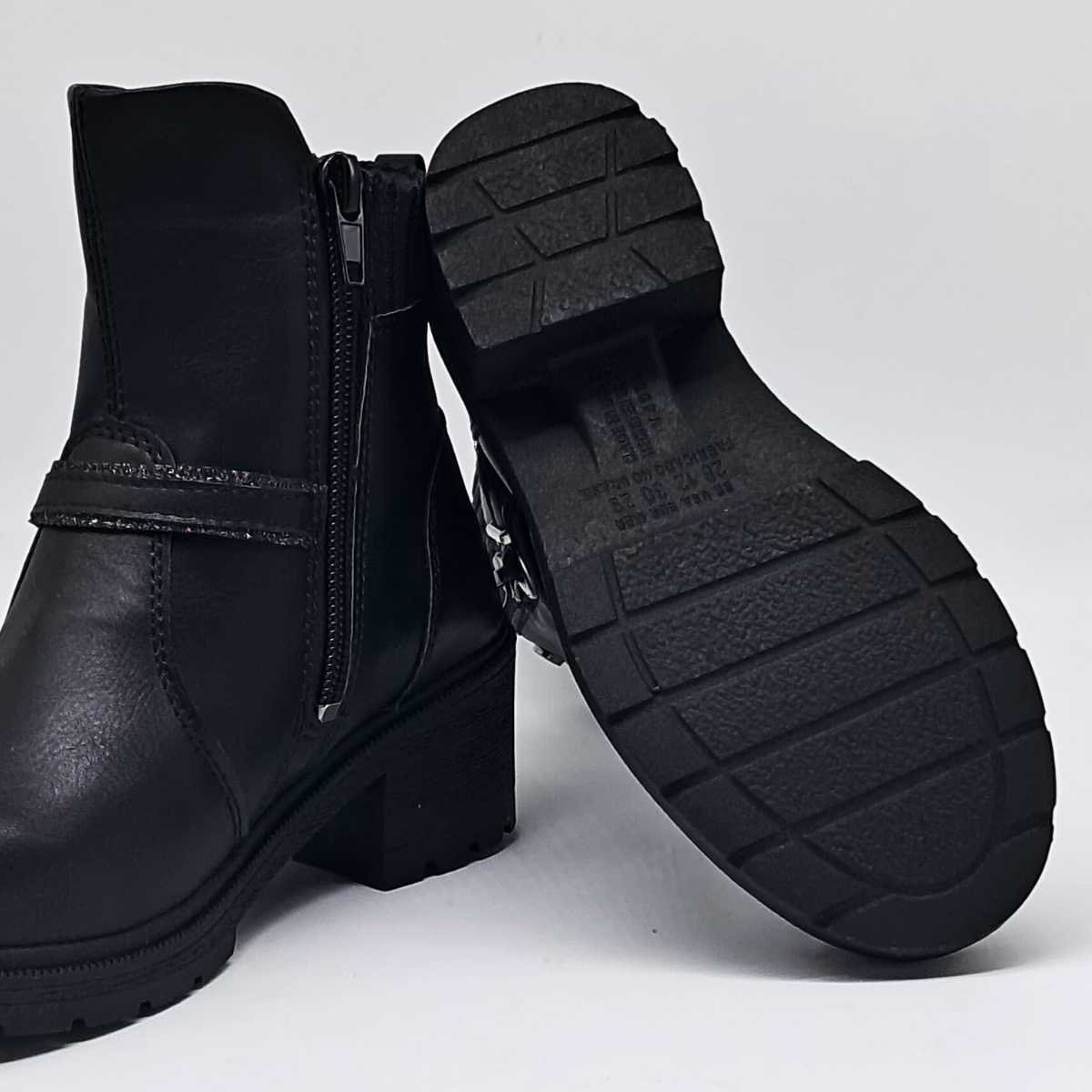 Bota Menina Pink Cats Infantil Cano Baixo Salto Confy V4001 Preto 6