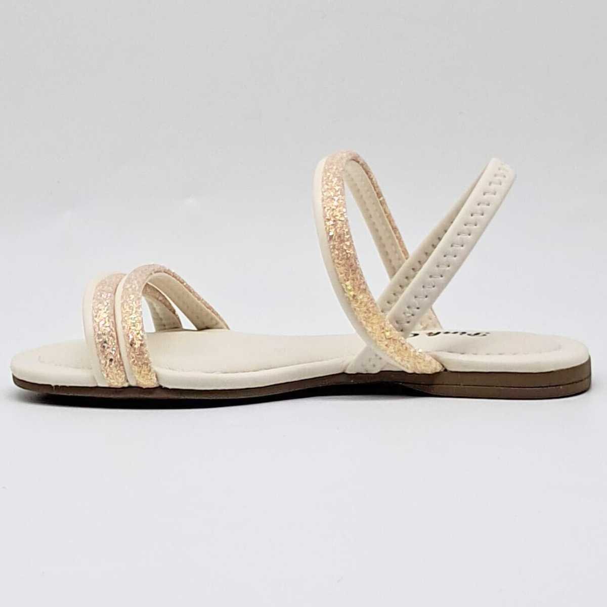 Sandália Menina Pink Cats Infantil Rasteirinha Leve V5842 Off White 2