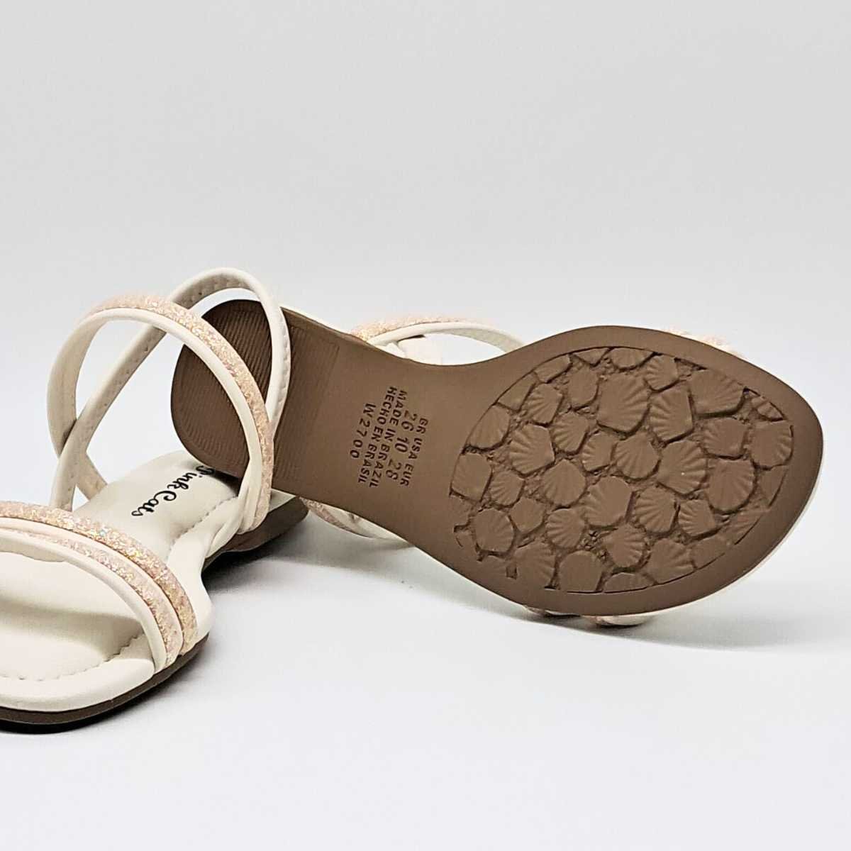 Sandália Menina Pink Cats Infantil Rasteirinha Leve V5842 Off White 5