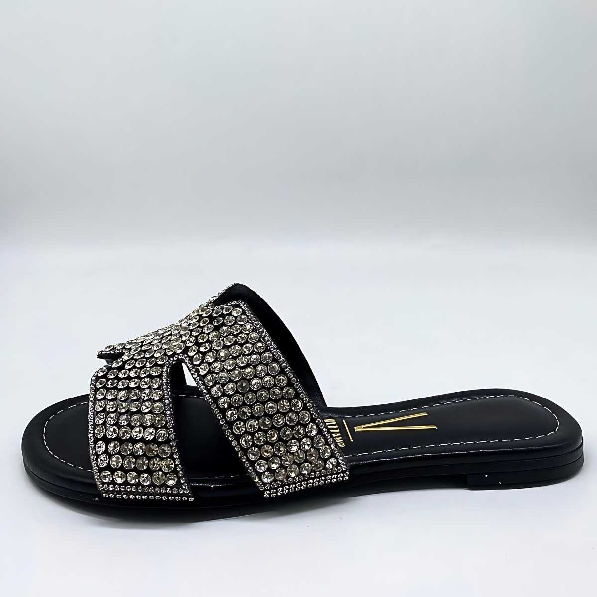 Sandália Feminina Vizzano Pedras Estilo Confy Leve 6371.1005 Preto 2