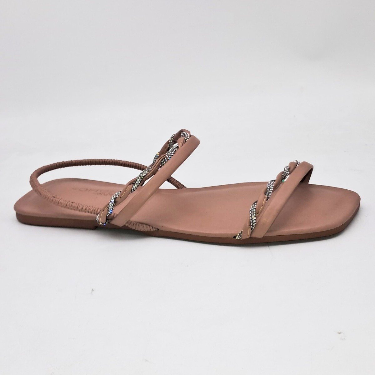 Sandália Feminina Fofiori Rasteira BrilhoTrançado Fq254