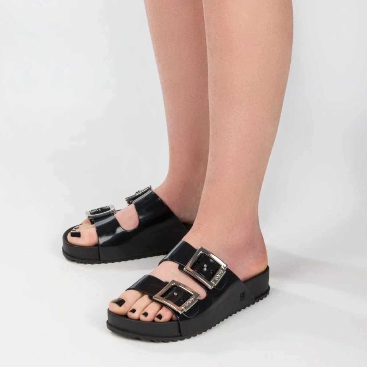 Chinelo Slide Feminino Partner Iii Zaxy 18063 Preto 5