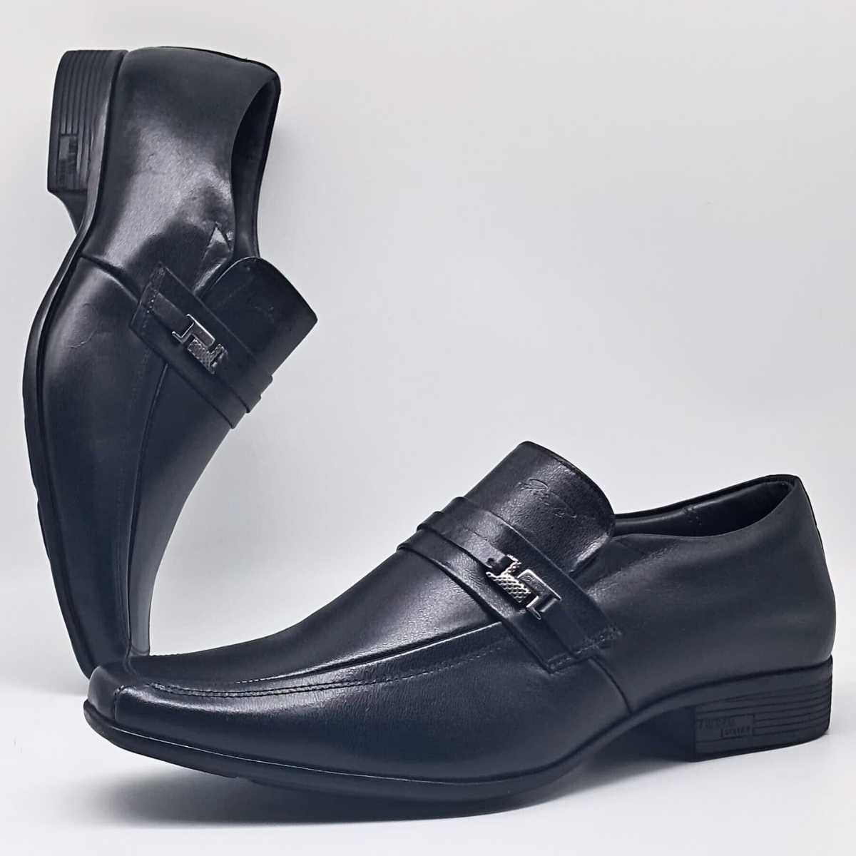 Sapato Social Masculino Jota Pe Elegante Calce Fácil 45022 Preto 4