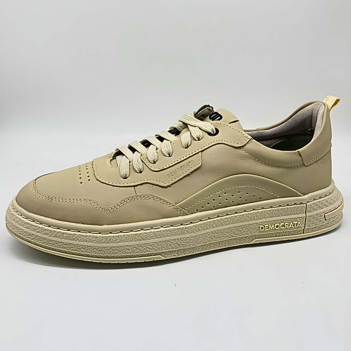 Sapatênis Masculino Democrata Jake Estilo Conforto Leve 240201 Creme 2