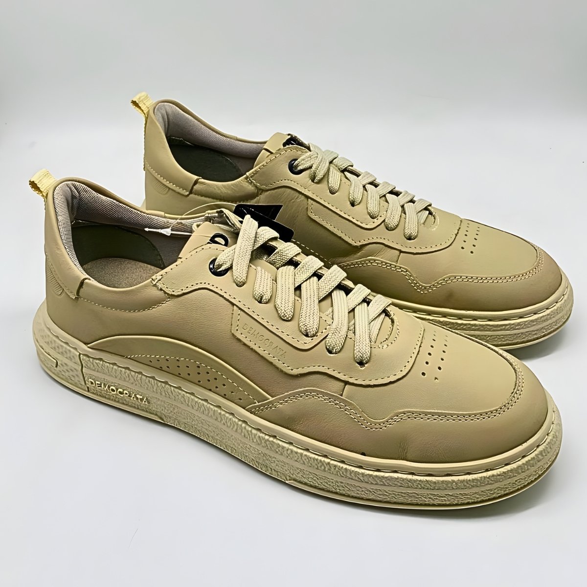 Sapatênis Masculino Democrata Jake Estilo Conforto Leve 240201 Creme 3