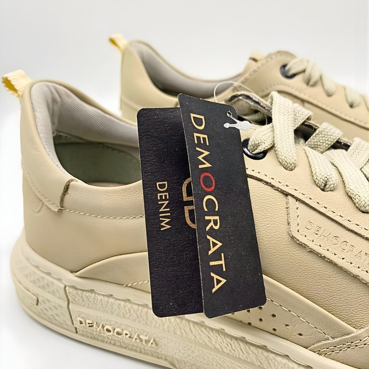 Sapatênis Masculino Democrata Jake Estilo Conforto Leve 240201 Creme 5