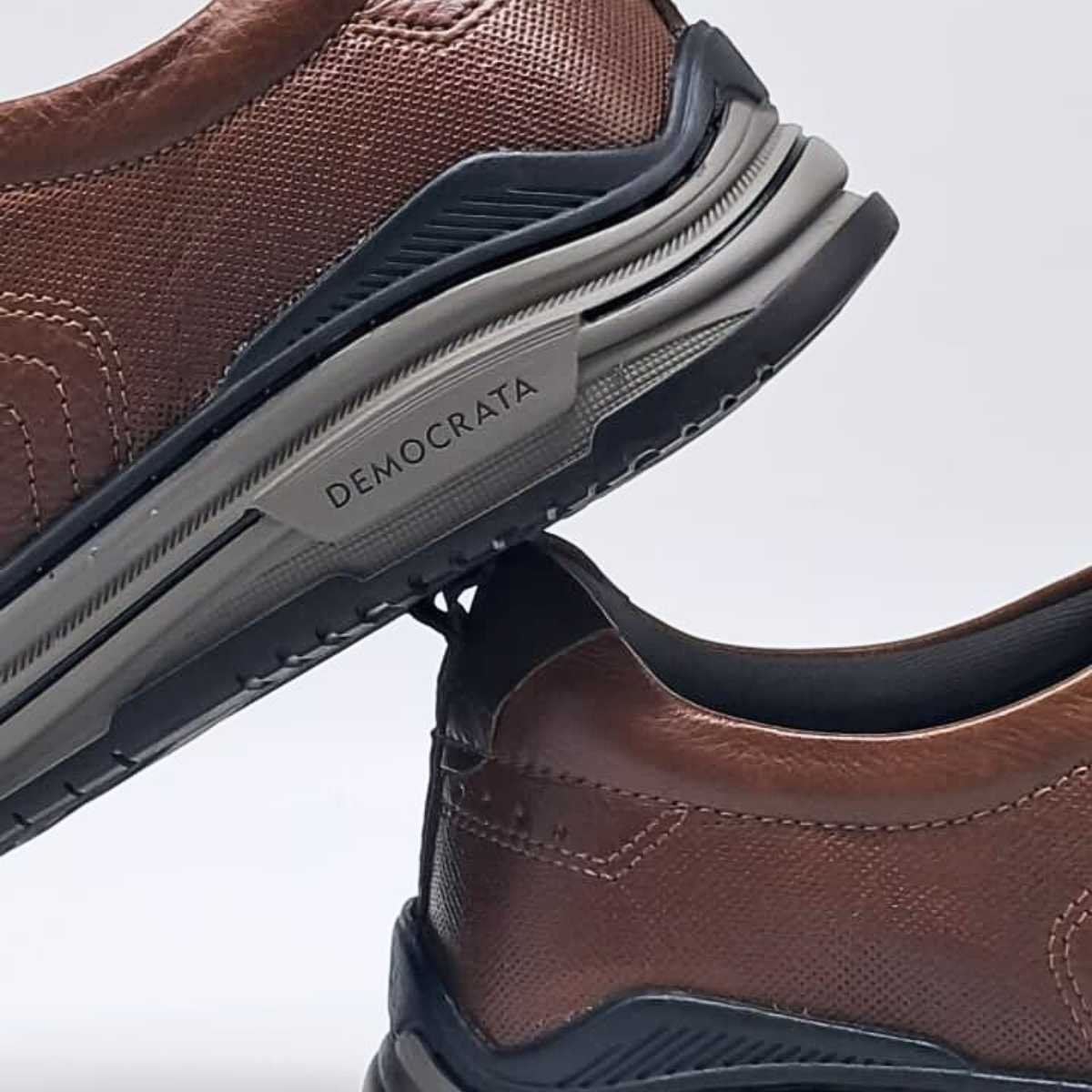 Sapatênis Masculino Democrata Dylan Conforto Estilo 640101 Conhaque 5
