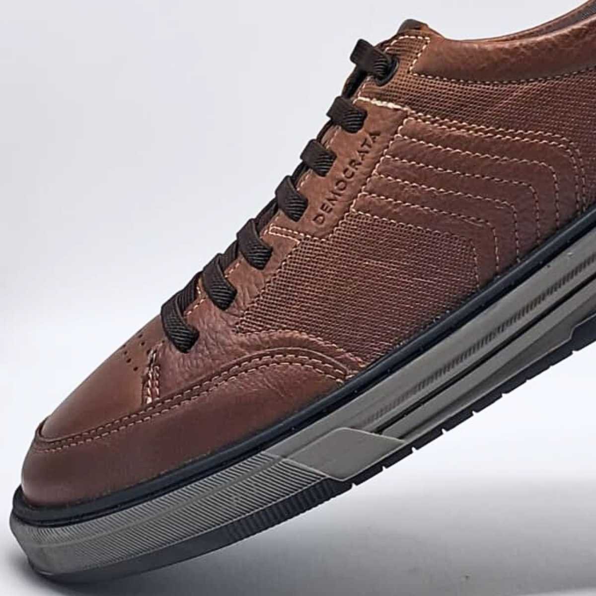 Sapatênis Masculino Democrata Dylan Conforto Estilo 640101 Conhaque 6