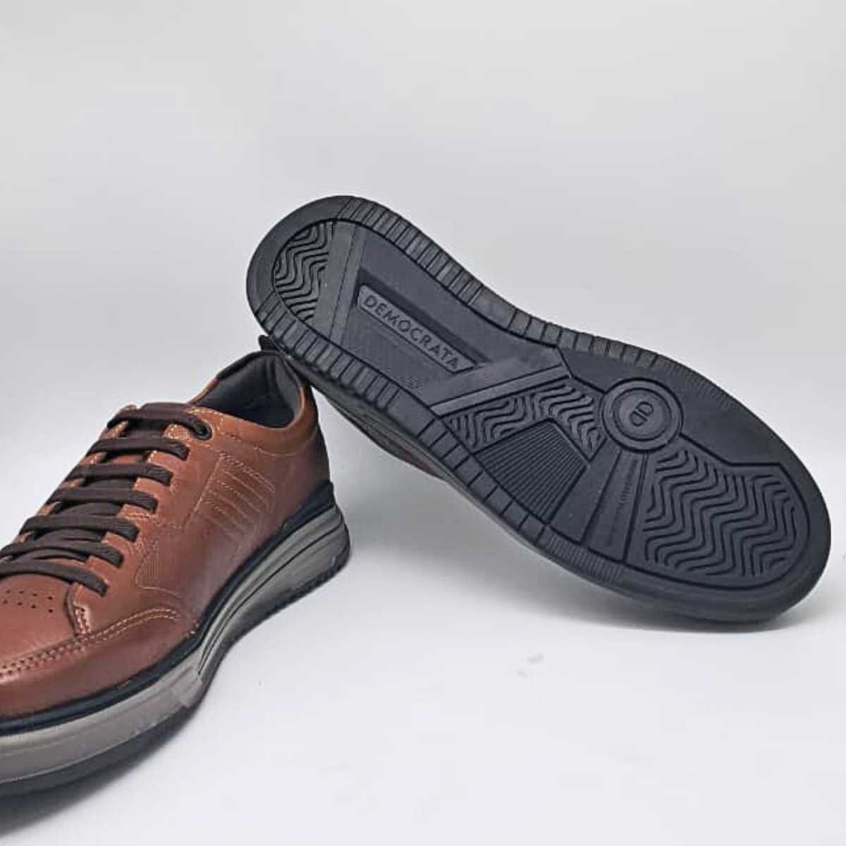 Sapatênis Masculino Democrata Dylan Conforto Estilo 640101 Conhaque 9