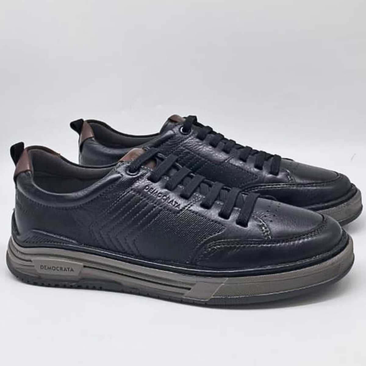 Sapatênis Masculino Democrata Dylan Conforto Estilo 640101 Preto 3