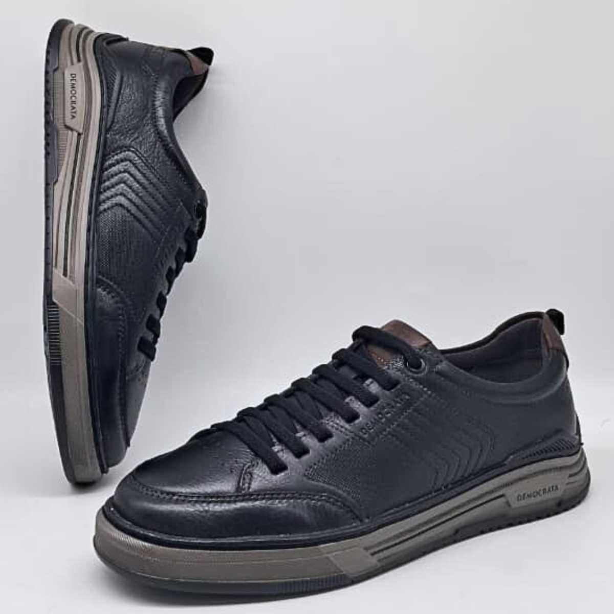 Sapatênis Masculino Democrata Dylan Conforto Estilo 640101 Preto 4