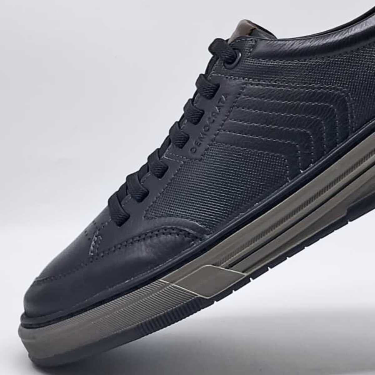 Sapatênis Masculino Democrata Dylan Conforto Estilo 640101 Preto 6