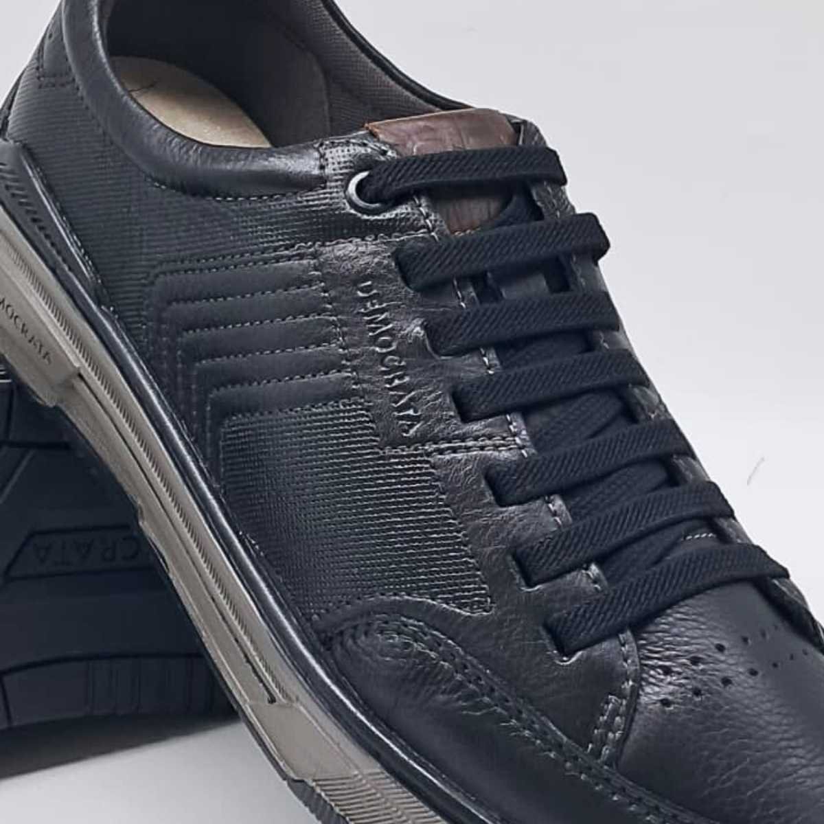 Sapatênis Masculino Democrata Dylan Conforto Estilo 640101 Preto 8