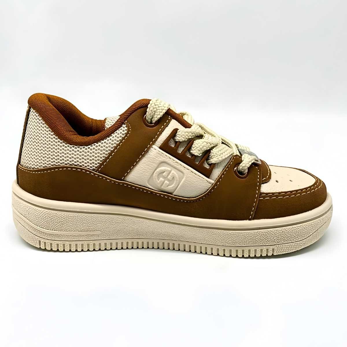 Tênis Bebê Ollie Kings Estilo Casual Confortável Leve 417 Bege/Marrom 2