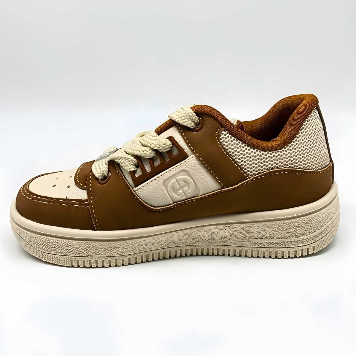 Tênis Bebê Ollie Kings Estilo Casual Confortável Leve 417 Bege/Marrom 3