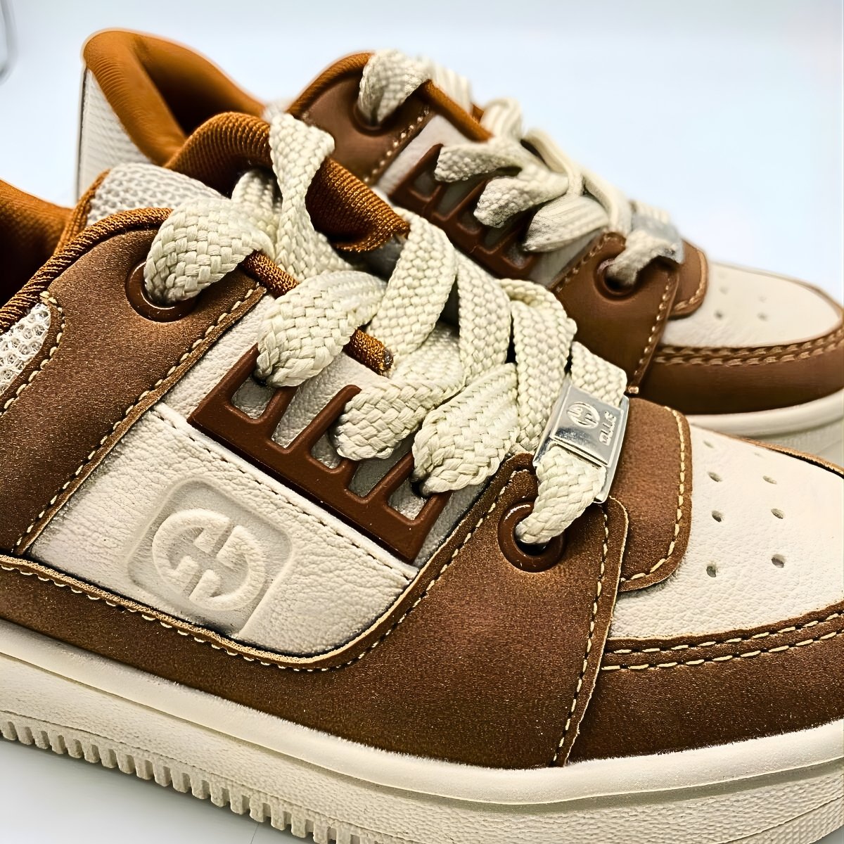 Tênis Bebê Ollie Kings Estilo Casual Confortável Leve 417 Bege/Marrom 8