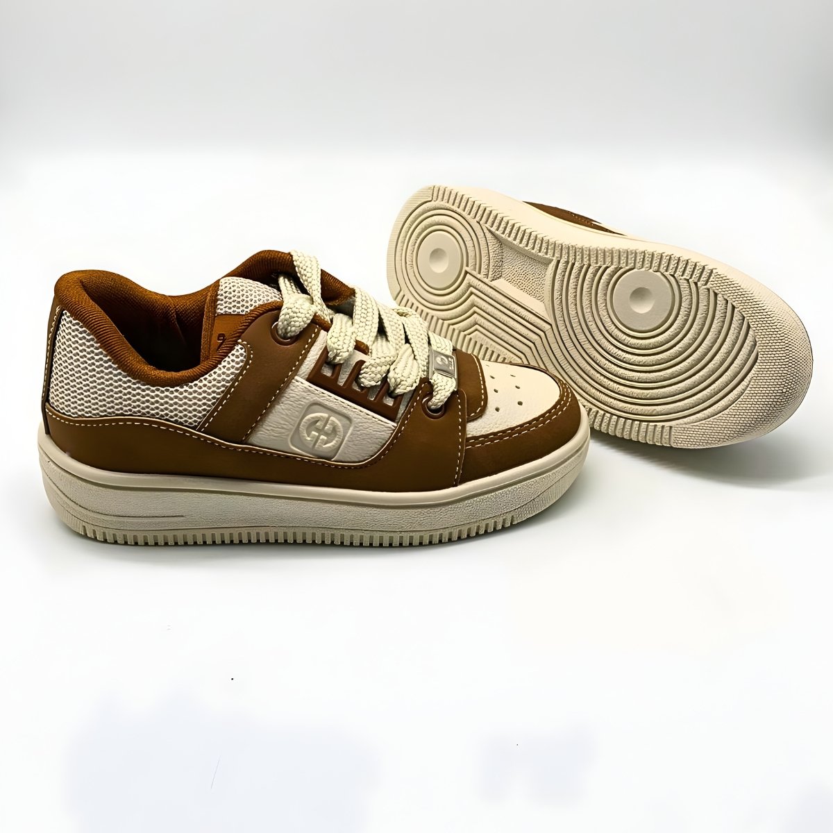 Tênis Bebê Ollie Kings Estilo Casual Confortável Leve 417 Bege/Marrom 9