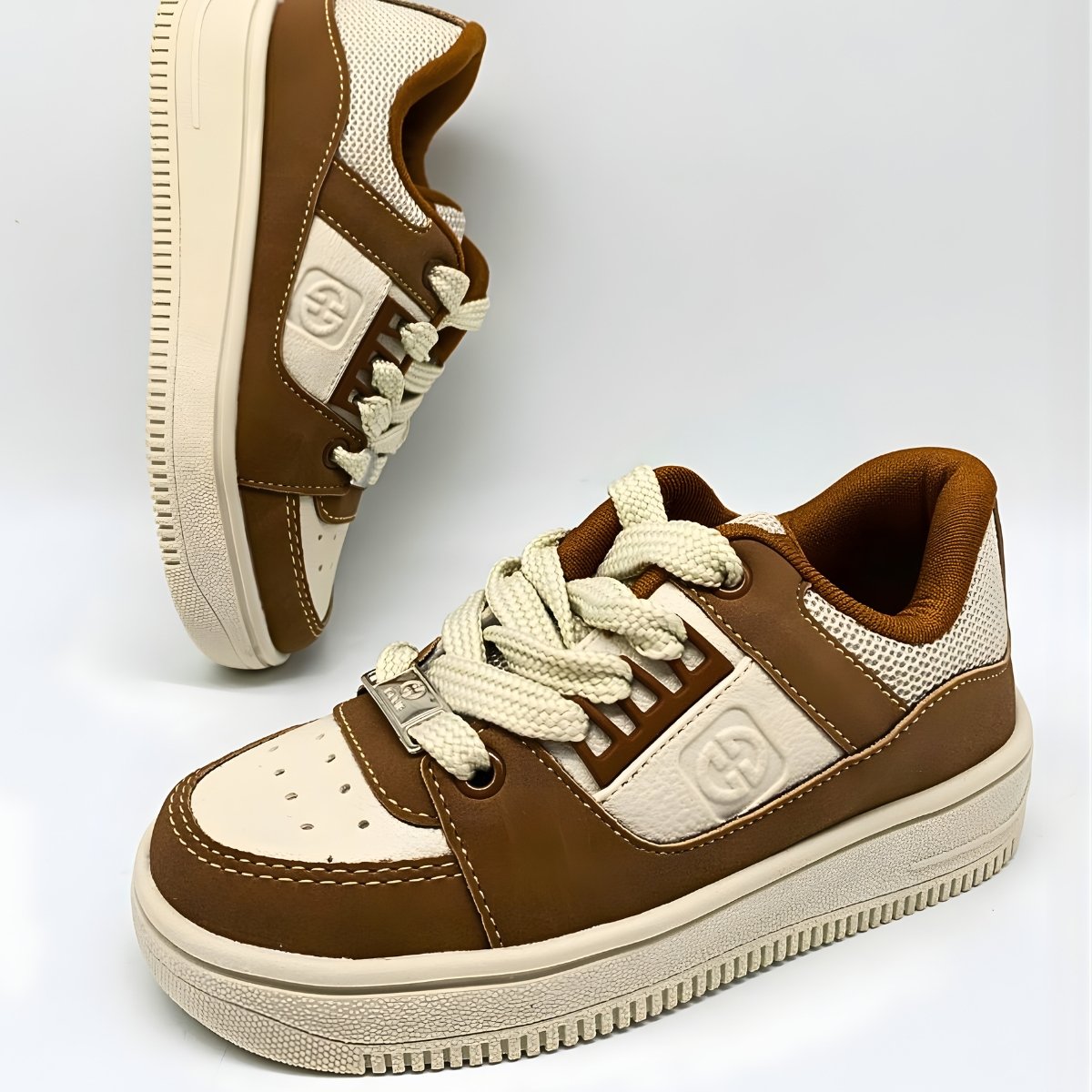 Tênis Bebê Ollie Kings Estilo Casual Confortável Leve 417 Bege/Marrom 10