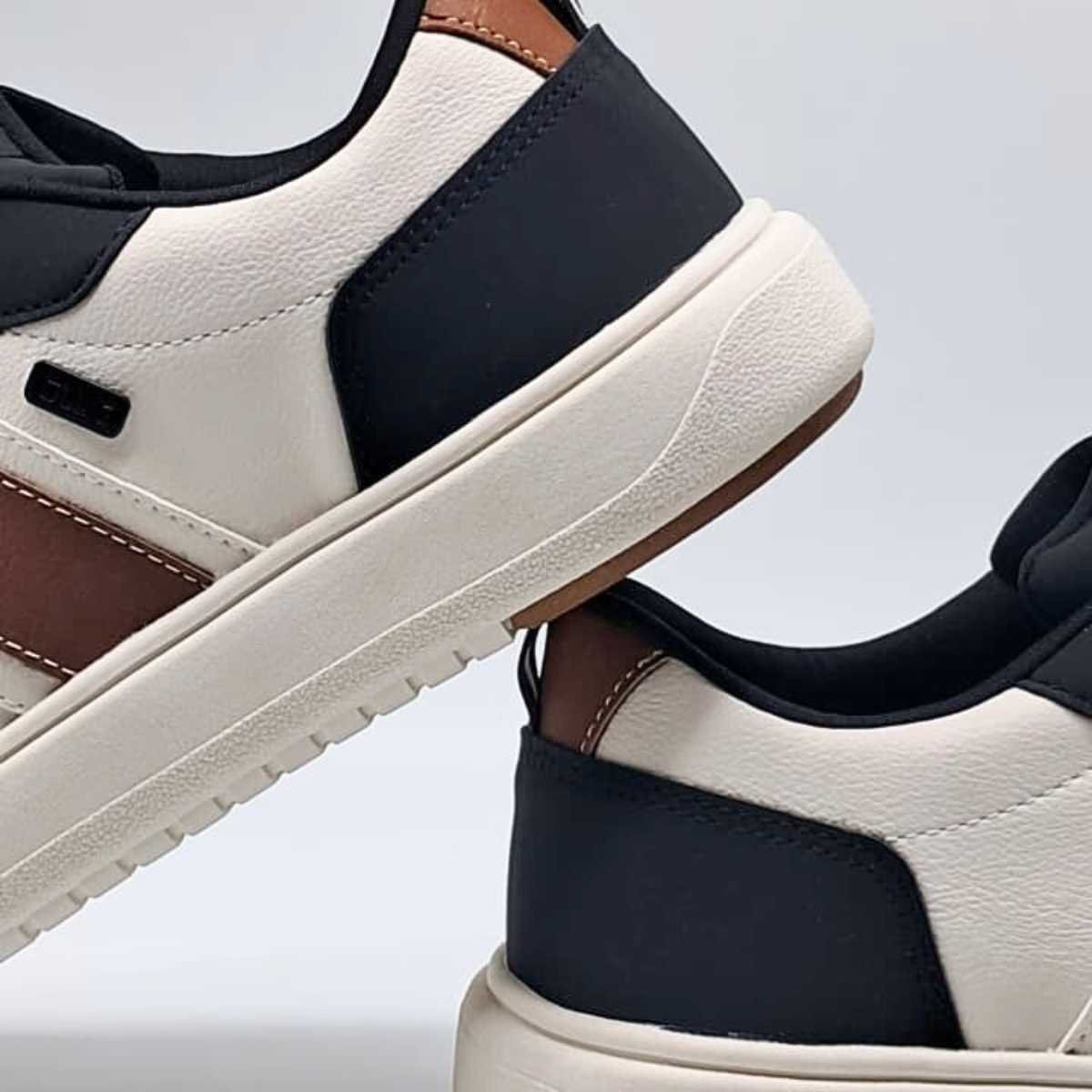 Sapatênis Masculino Ollie Casual Conforto Estilo Celtic2 Bege/Preto 4