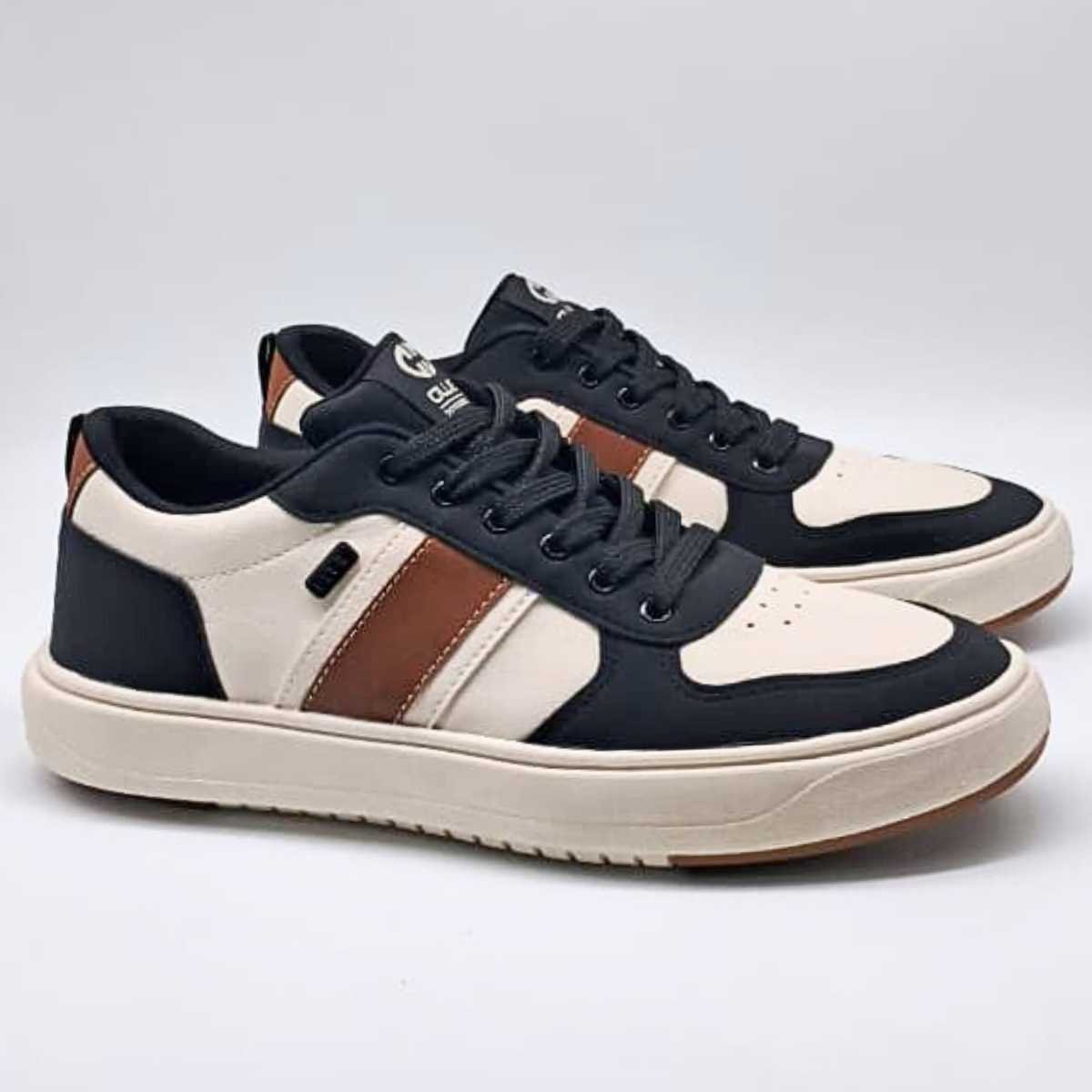 Sapatênis Masculino Ollie Casual Conforto Estilo Celtic2 Bege/Preto 5