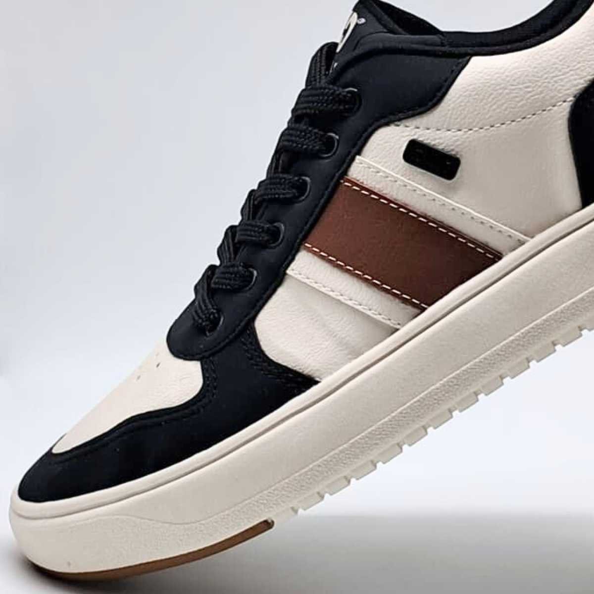 Sapatênis Masculino Ollie Casual Conforto Estilo Celtic2 Bege/Preto 6