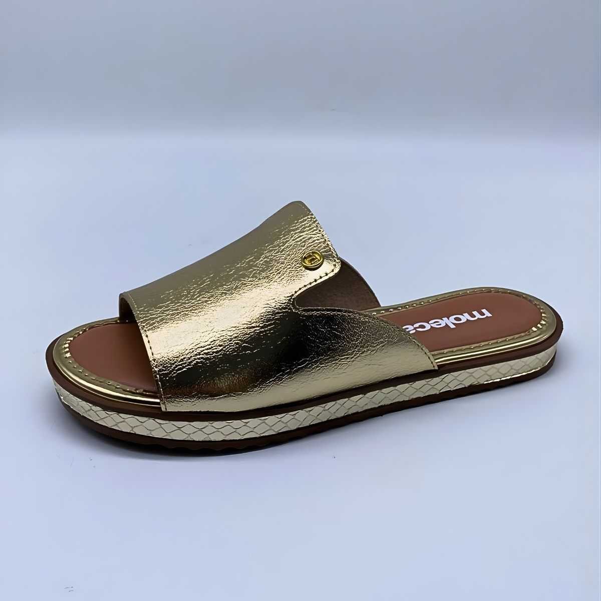 Sandália Feminina Moleca Rasteirinha Estilo Conforto 5413.1231 Dourado 2