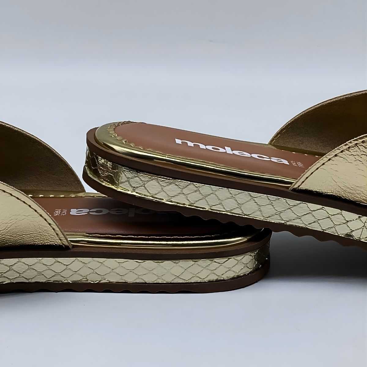 Sandália Feminina Moleca Rasteirinha Estilo Conforto 5413.1231 Dourado 5