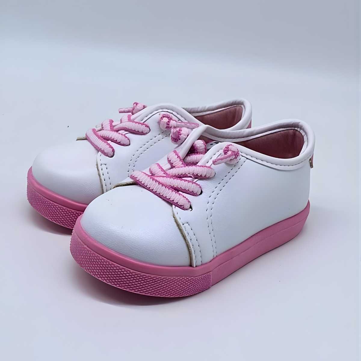 Tênis Bebê Molekinha Menina Estilo Conforto Leve 2118.591 Branco/Rosa 3
