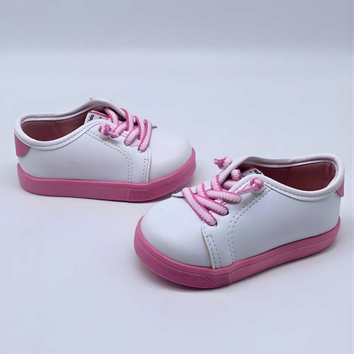Tênis Bebê Molekinha Menina Estilo Conforto Leve 2118.591 Branco/Rosa 4