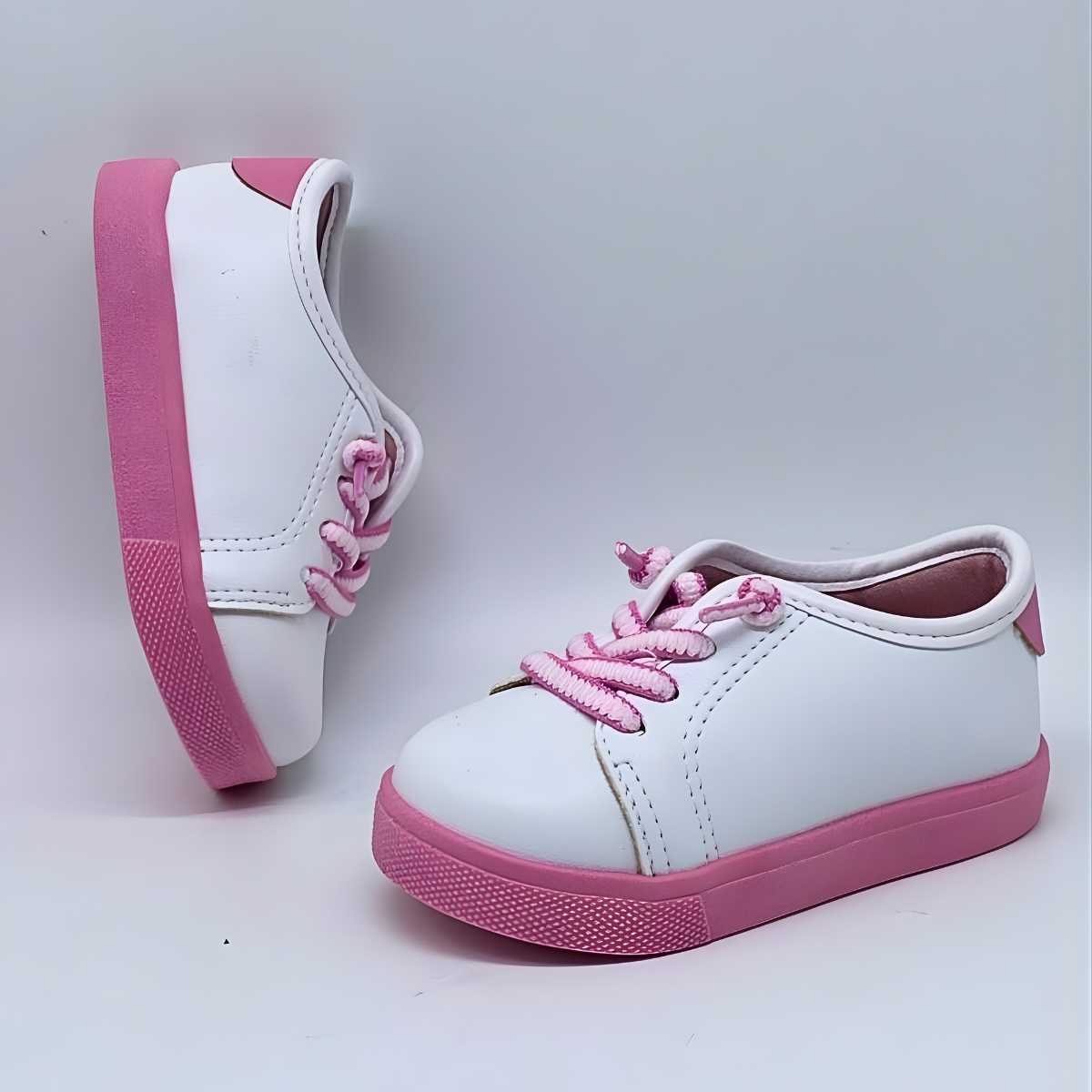 Tênis Bebê Molekinha Menina Estilo Conforto Leve 2118.591 Branco/Rosa 6