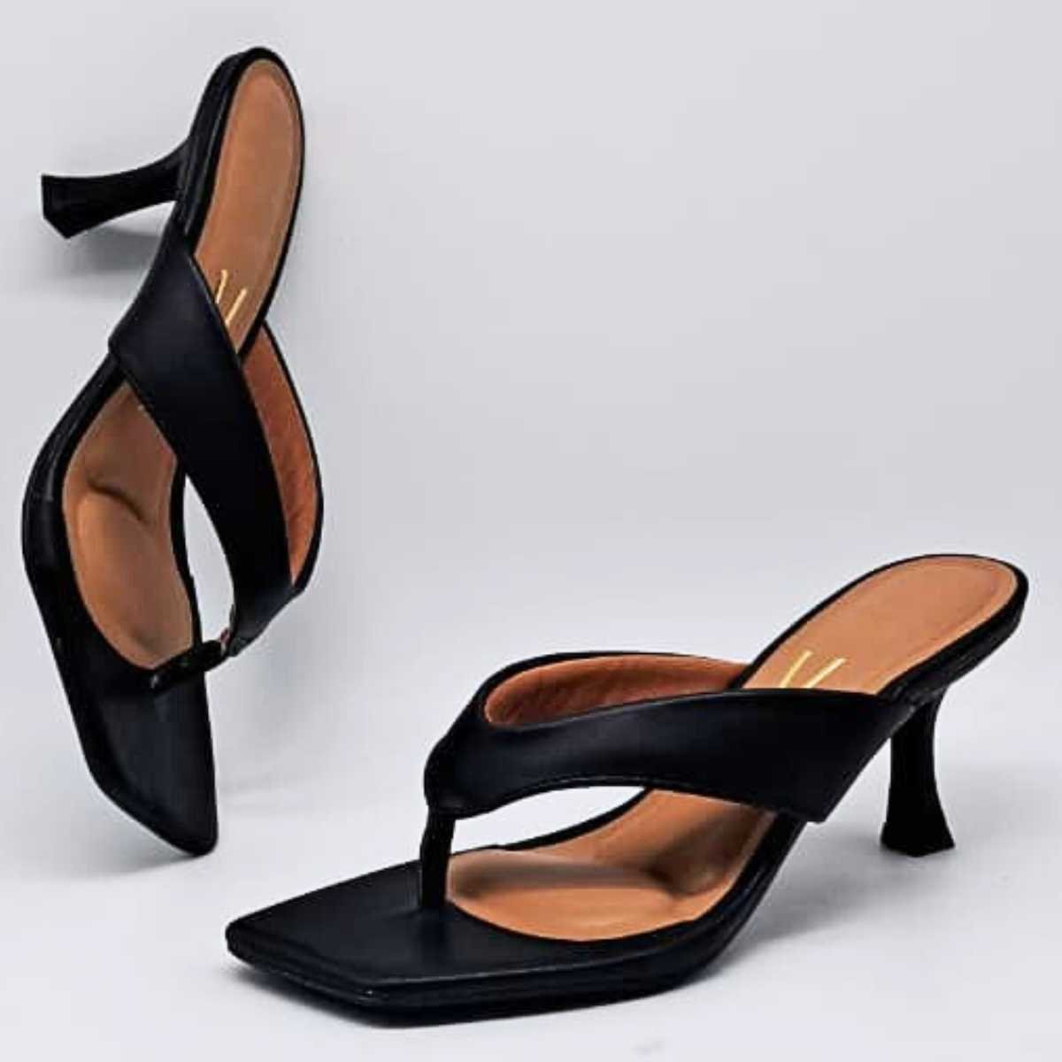 Tamanco Chinelo De Salto Taça Feminino Vizzano 6536.101 Preto 4