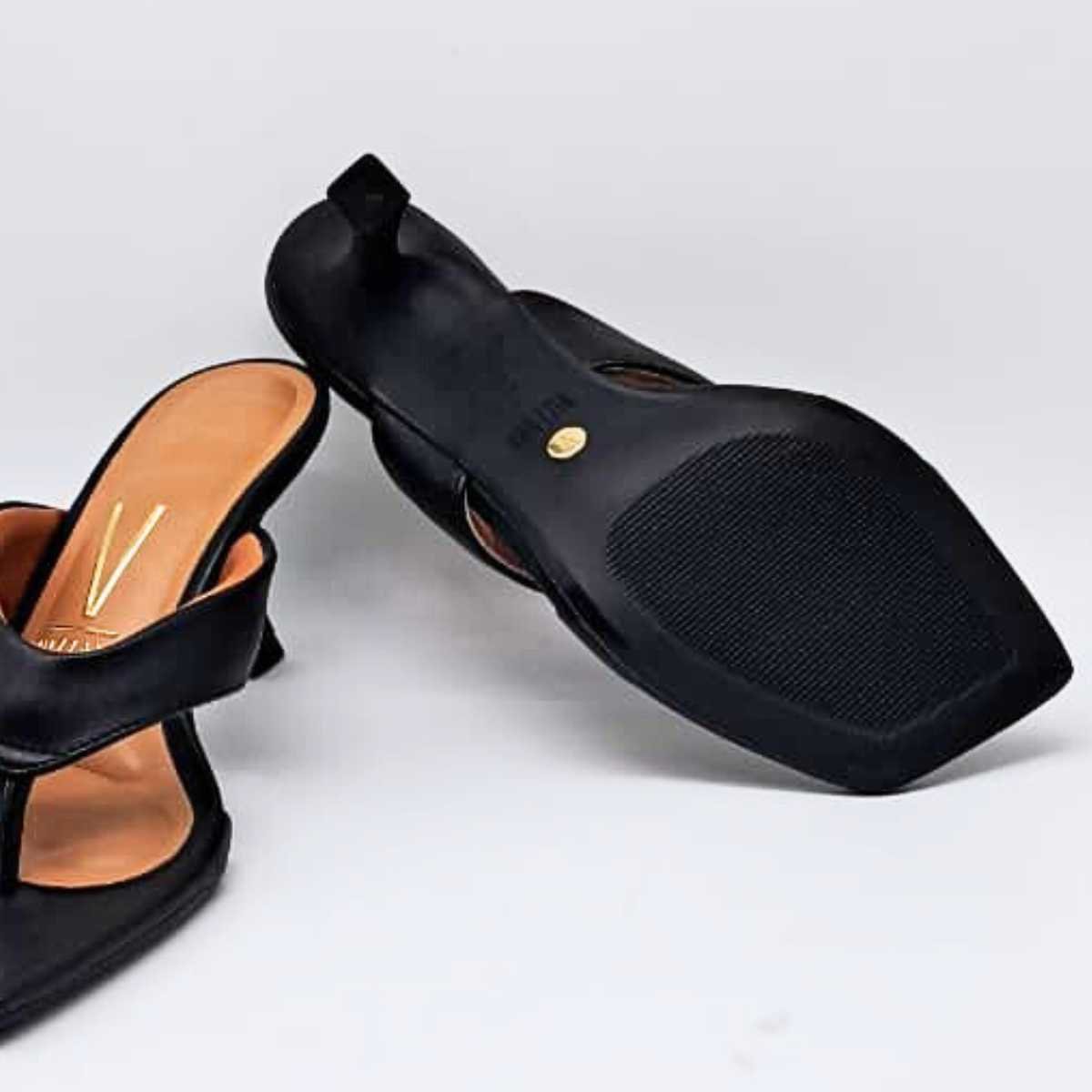 Tamanco Chinelo De Salto Taça Feminino Vizzano 6536.101 Preto 7