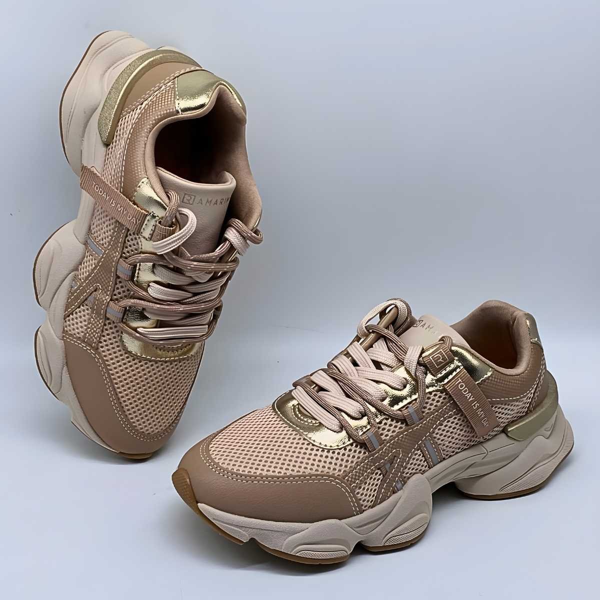 Tênis Feminino Ramarim Estilo Conforto Leve Casual 25-90206 Bege 7