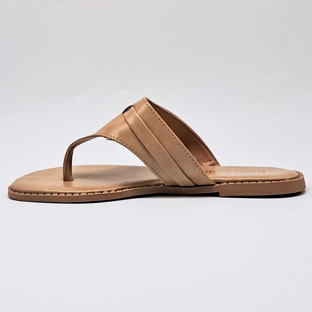 Sandália Feminina NS Marina Carvalho Rasteirinha Leve F1733 Bege 2