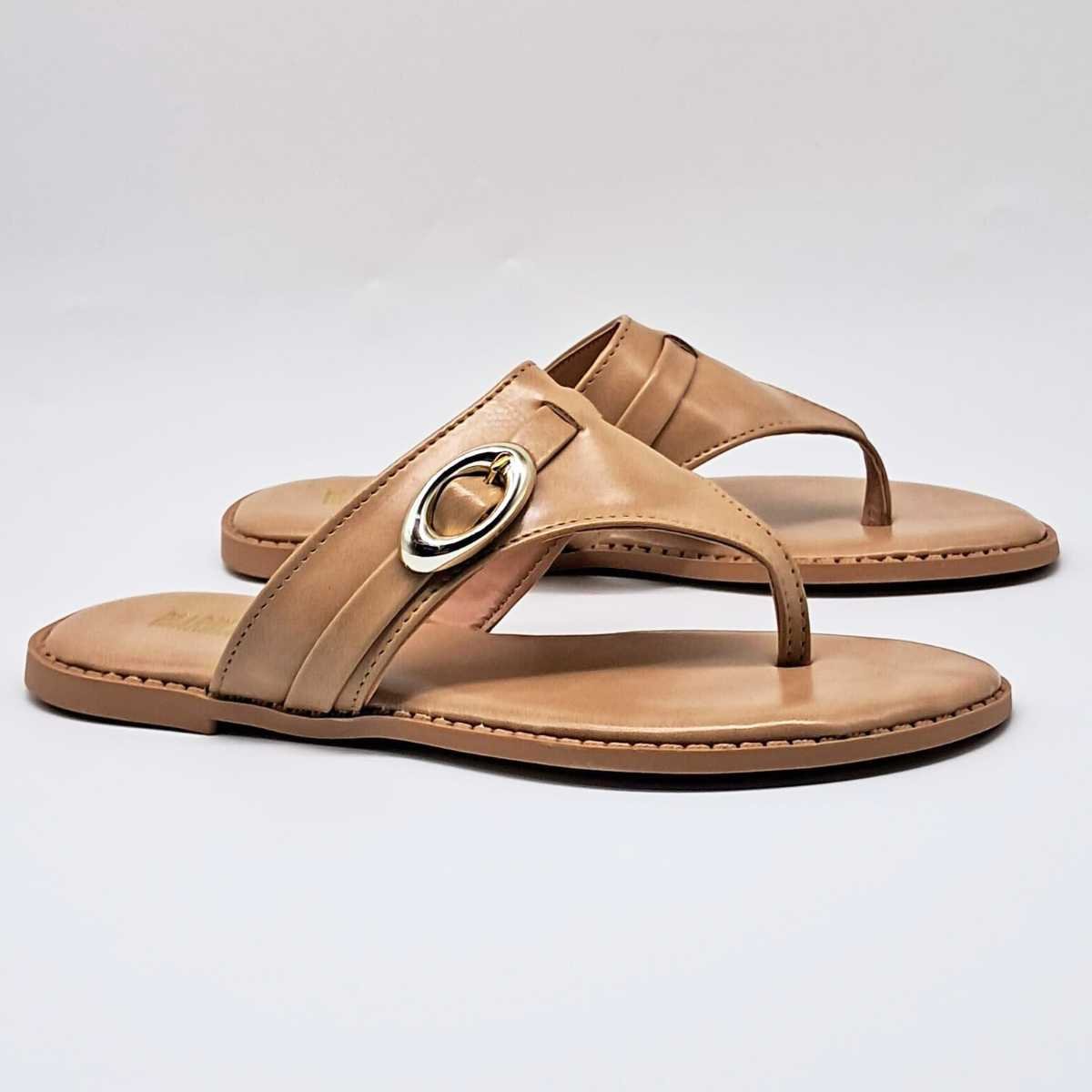 Sandália Feminina NS Marina Carvalho Rasteirinha Leve F1733 Bege 3