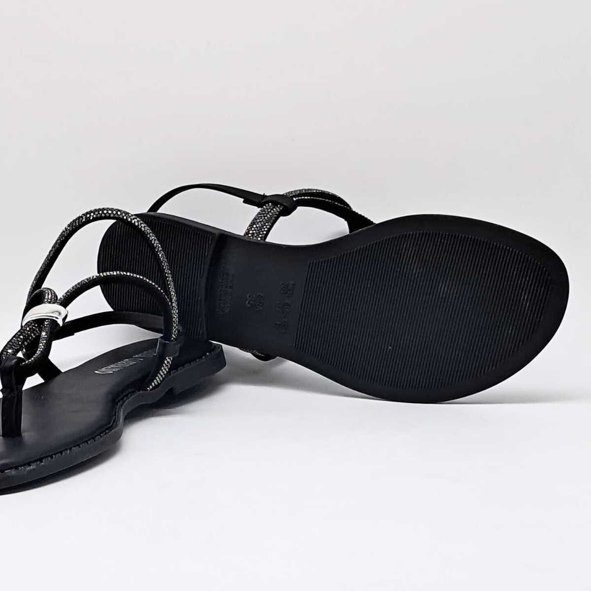 Sandália Feminina Marina Carvalho Rasteirinha Brilho F1701 Preto 5