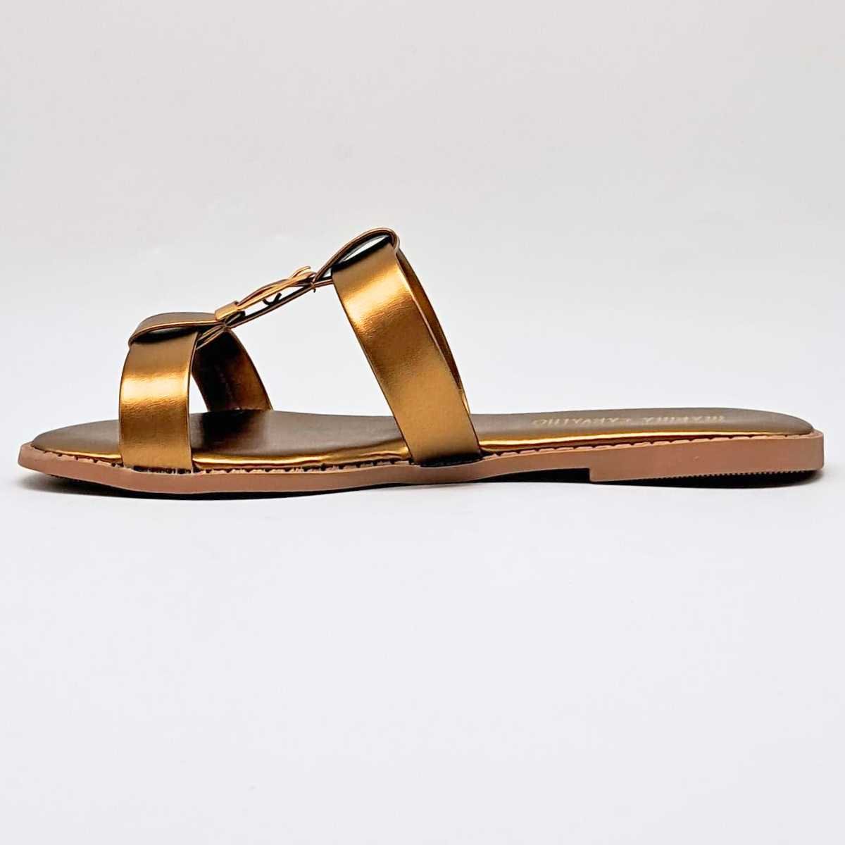 Sandália Feminino NS Marina Carvalho Rasteirinha Leve F1723 Bronze 2