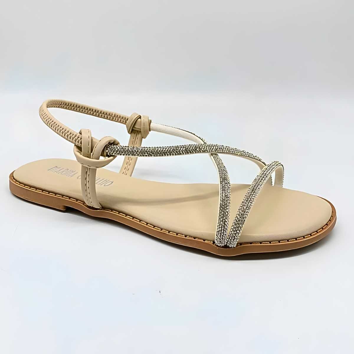 Sandália Feminina Marina Carvalho Rasteirinha Brilho F1702