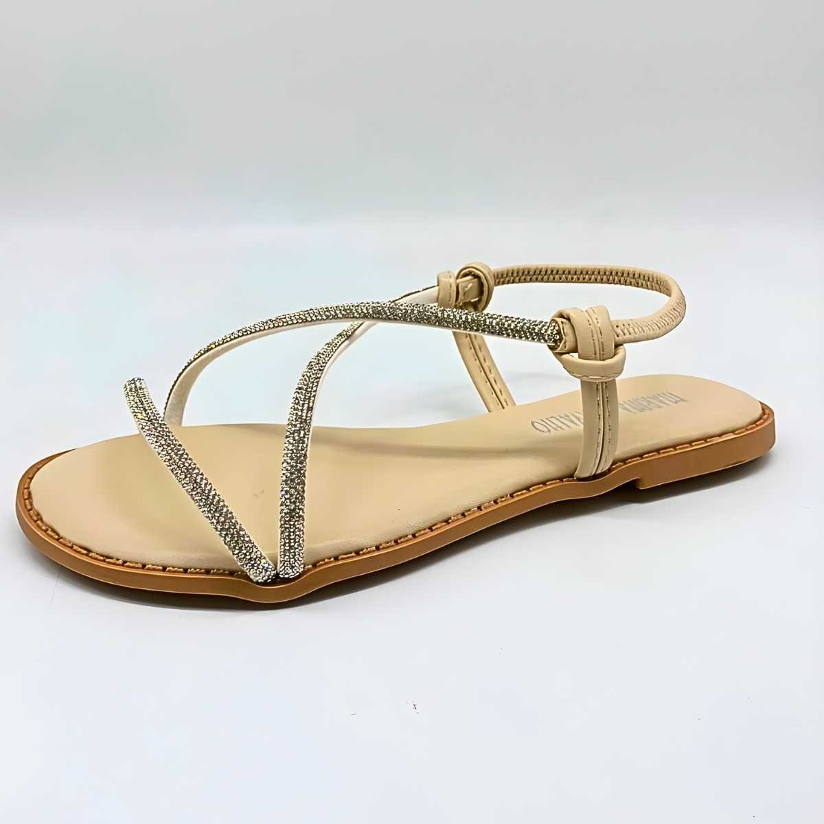 Sandália Feminina Marina Carvalho Rasteirinha Brilho F1702 Off White 2