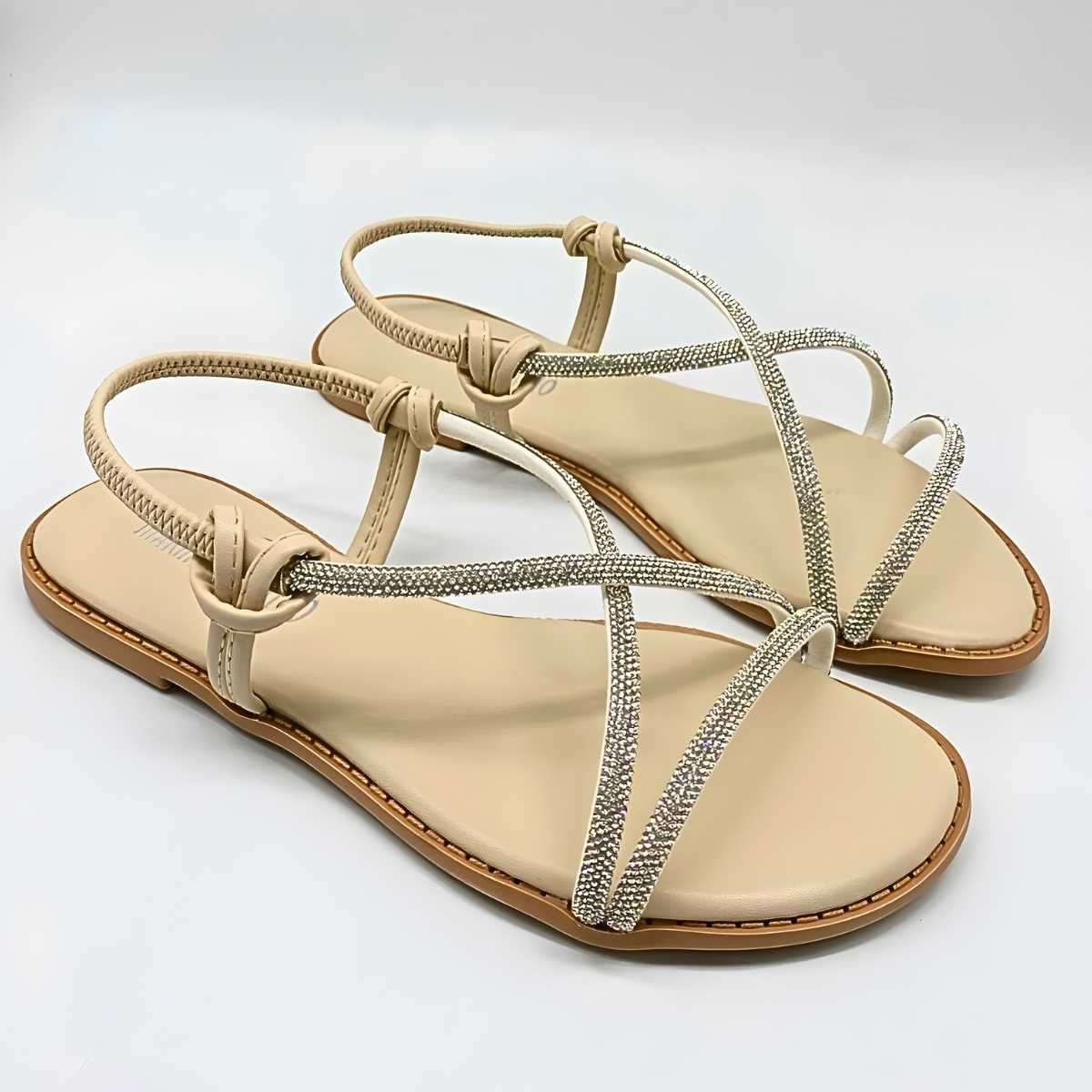 Sandália Feminina Marina Carvalho Rasteirinha Brilho F1702 Off White 3