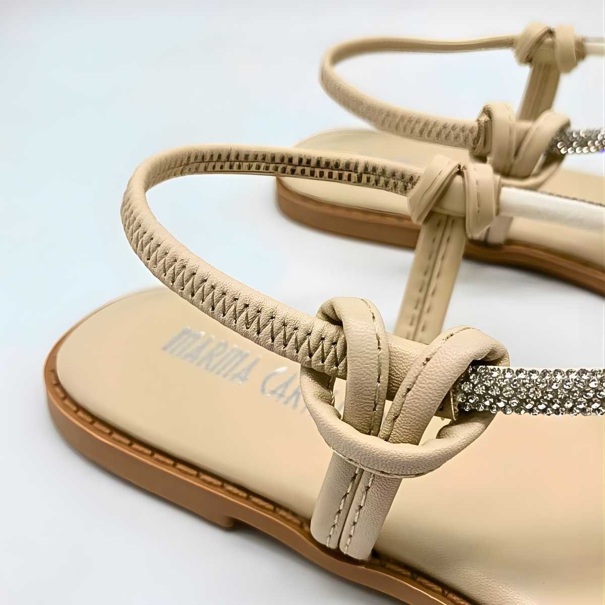 Sandália Feminina Marina Carvalho Rasteirinha Brilho F1702 Off White 5