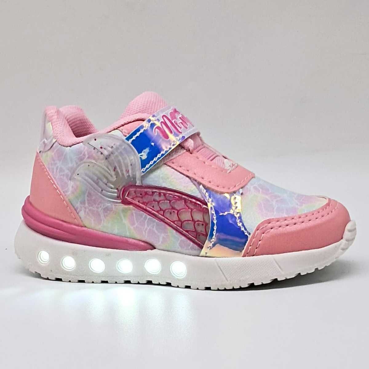 Tênis Menina Minipé Infantil Sereia Led Estilo Confy Mp2511