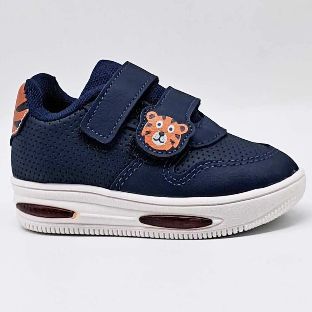 Tênis Bebê Menino Minipé Infantil Velcro Led Tigre Mp2509