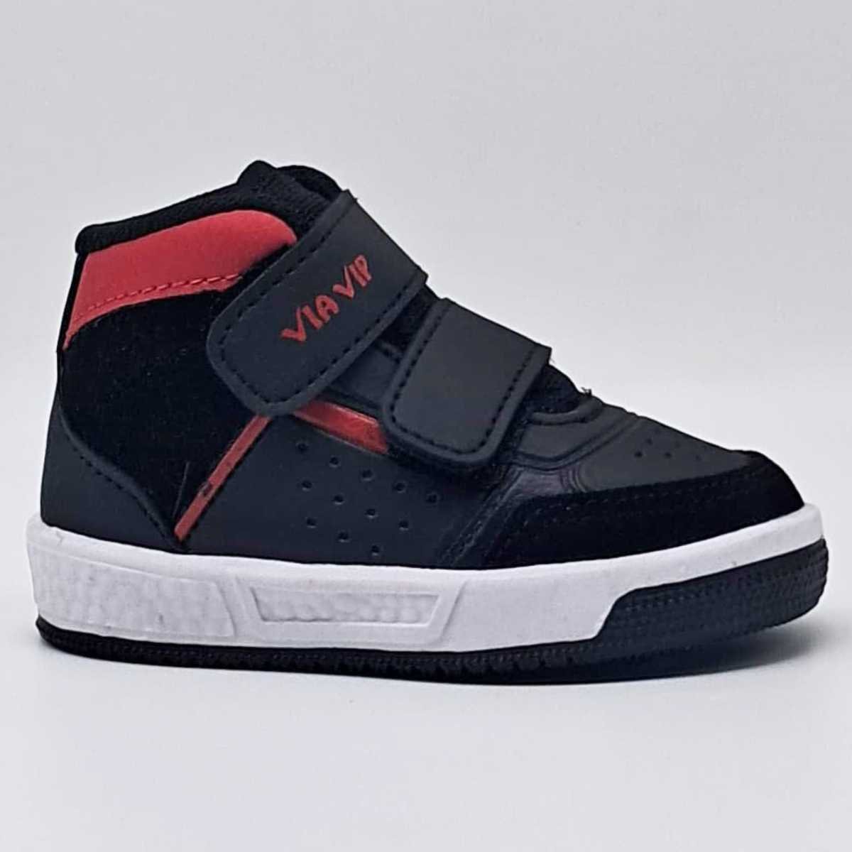 Tênis Infantil Via Vip Bebê Casual Cano Alto Velcro Vv2825
