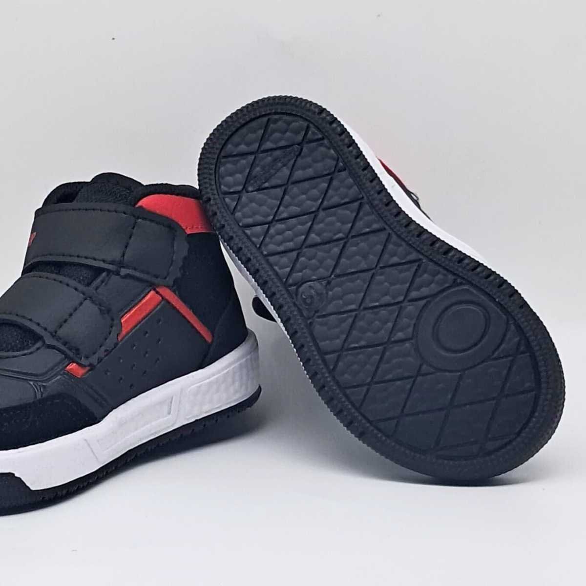 Tênis Infantil Via Vip Bebê Casual Cano Alto Velcro Vv2825 Preto/Vermelho 5