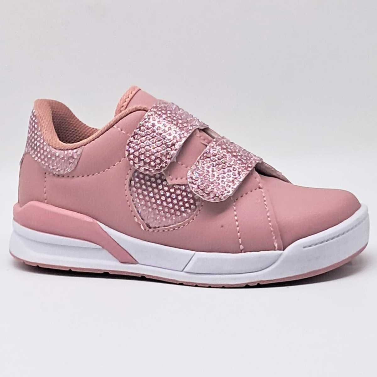 Tênis Infantil Via Vip Meninas Casual Velcro Vv4010