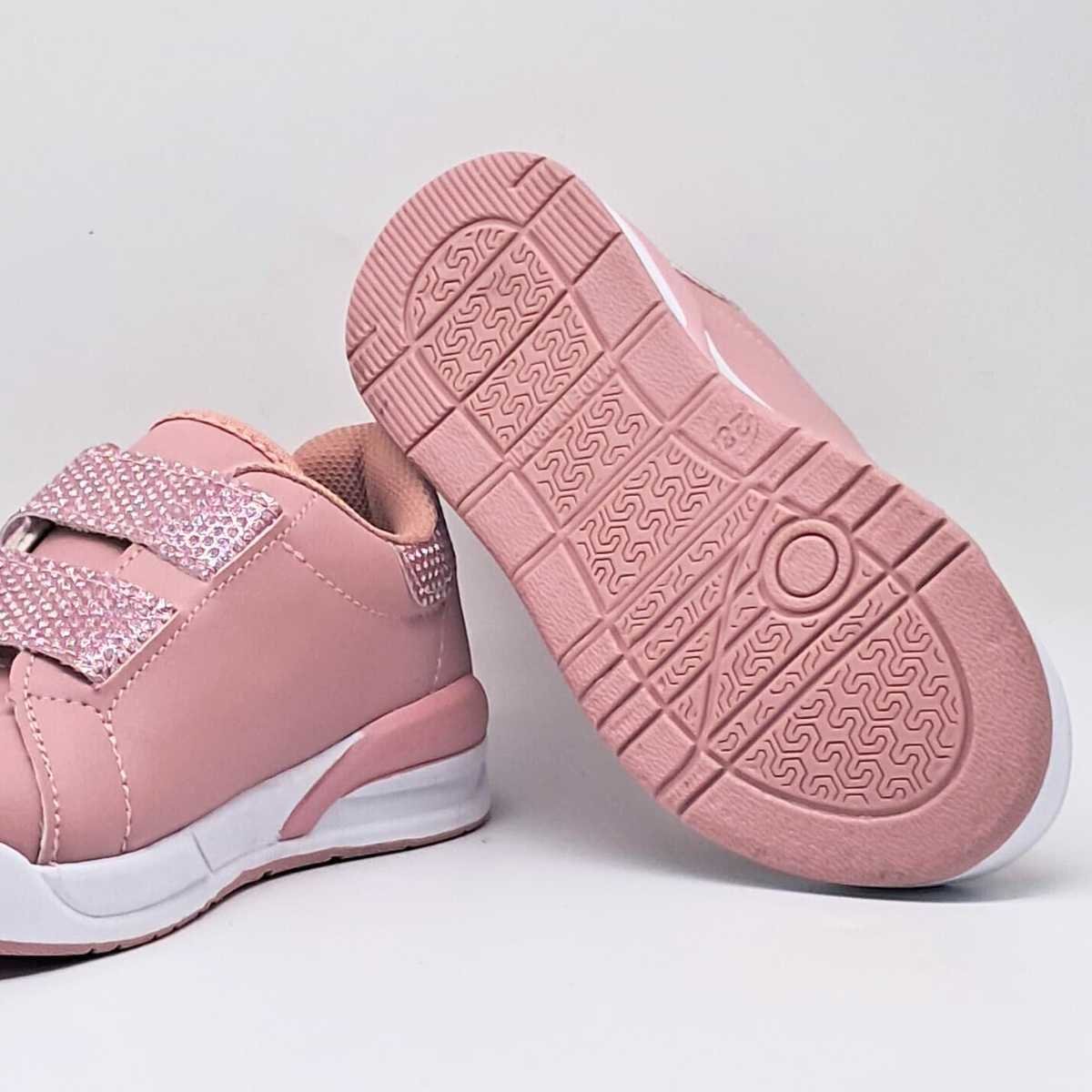 Tênis Infantil Via Vip Meninas Casual Velcro Vv4010 Rosa 5