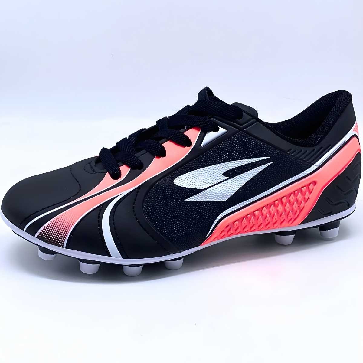 Chuteira Masculina Dray Adulto Campo Esporte Estilo Leve 363 Preto/Goiaba 2