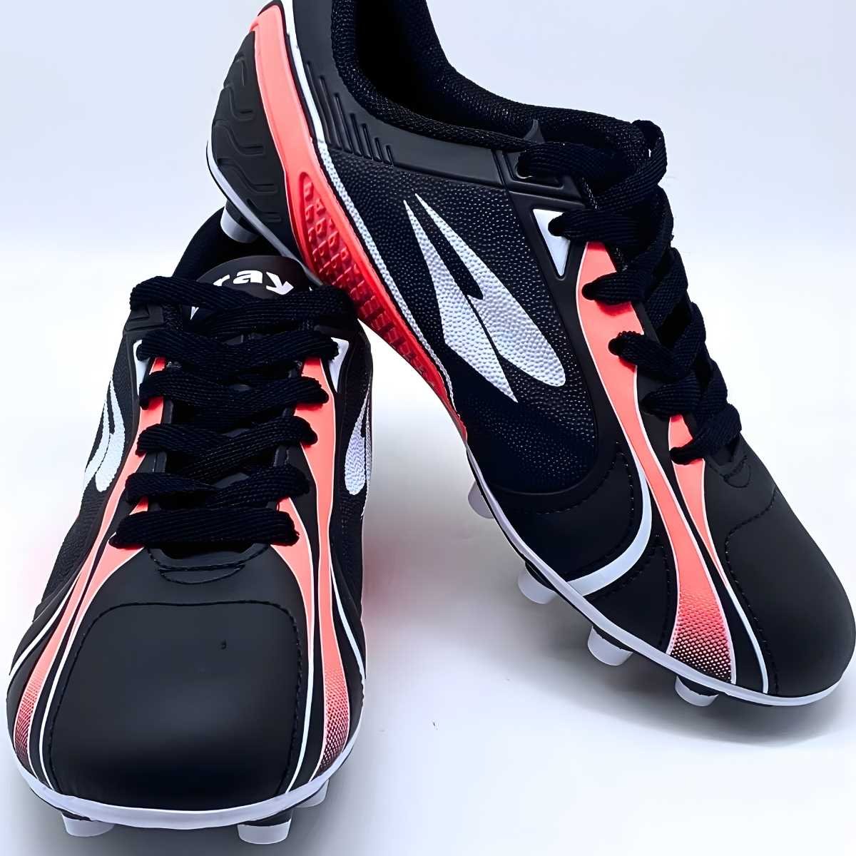 Chuteira Masculina Dray Adulto Campo Esporte Estilo Leve 363 Preto/Goiaba 4